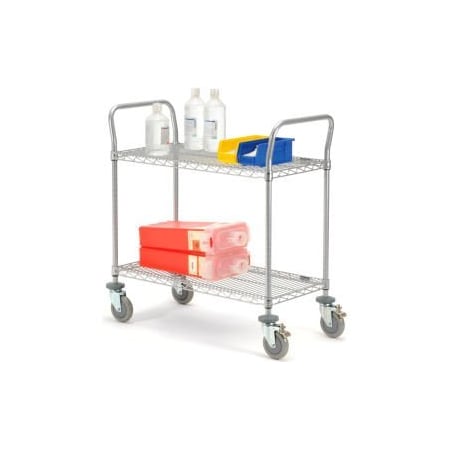 Nexel    Utility Cart, 2 Shelf, Nexelate   , 48L X 24W X 39H, Polyurethane Brake Casters